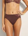 Soma Women's Vanishing Tummy High-leg Brief Panty With Lace In Brown Size Small |  In Mocha