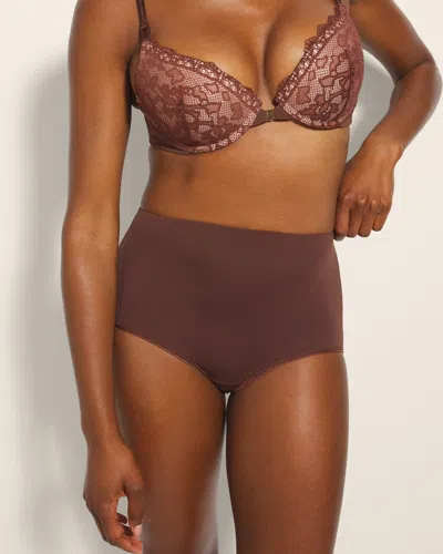 Soma Women's Vanishing Tummy High-waist Cheeky Panty In Brown Size Medium |  In Mocha
