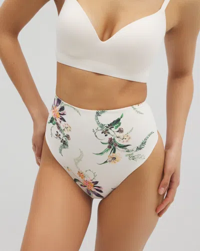 Soma Women's Vanishing Tummy High-waist Thong Panty In Ivory Size 2xl |  In Paradise Plumes D M Champ