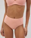 Soma Women's Vanishing Tummy Modern Brief Panty With Lace In Orange Size Small |  In Paloma Glow