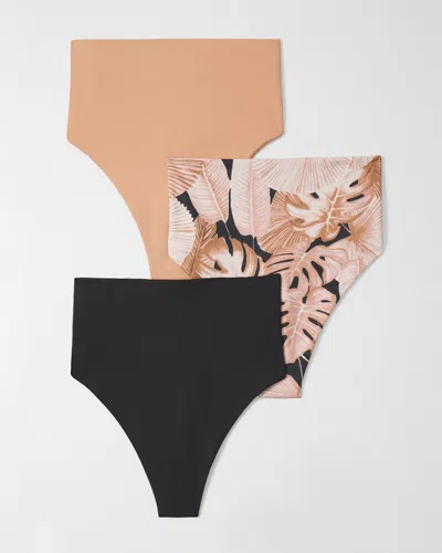 Soma 3-pack Women's Vanishing Tummy High-waist Thong Panty Size 2xl |  In Pandawa Palms Multi-pack