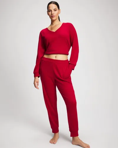 Soma Women's Waffle Knit Banded Pajama Bottom In Red Size Xs |  Pajama Sets In Paint The Town Red