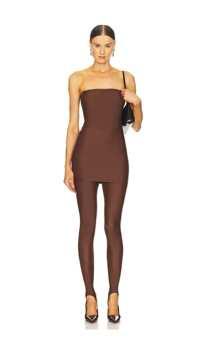 Somebodee Bruna Stretch Dress In 棕色