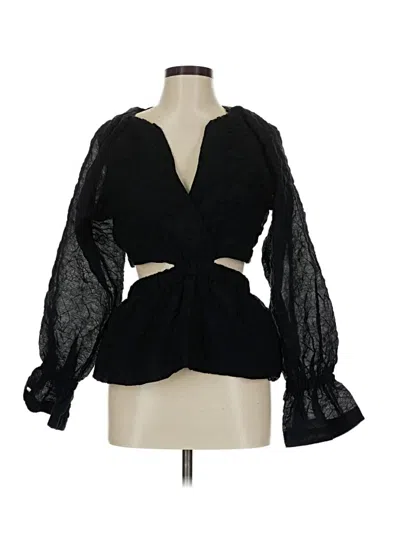 Pre-owned Something Navy 3/4 Sleeve Blouse In Black