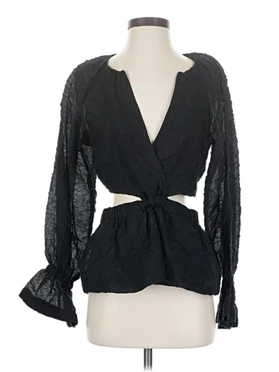 Pre-owned Something Navy 3/4 Sleeve Blouse In Black