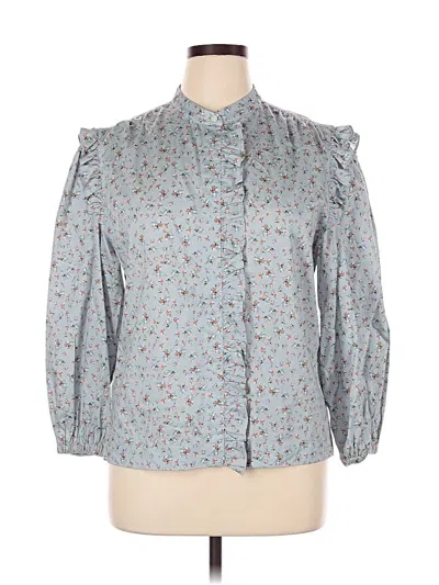Pre-owned Something Navy 3/4 Sleeve Blouse In Blue