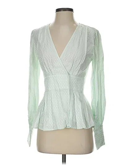 Pre-owned Something Navy 3/4 Sleeve Blouse In Green