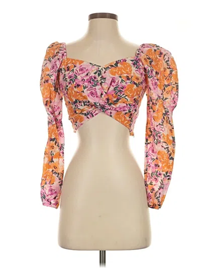 Pre-owned Something Navy 3/4 Sleeve Blouse In Orange