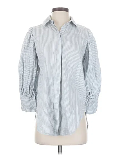 Pre-owned Something Navy 3/4 Sleeve Button Down Shirt In Blue