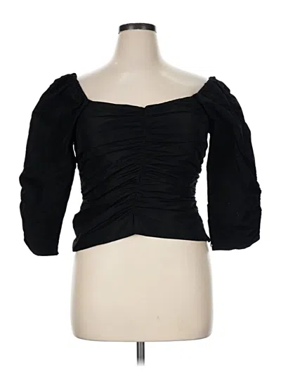 Pre-owned Something Navy 3/4 Sleeve Top Black Sweetheart Neckline Tops