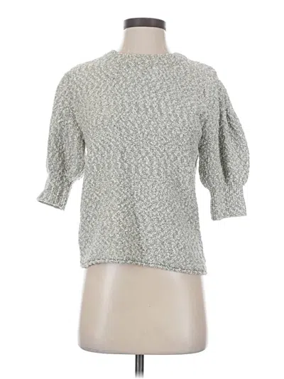 Something Navy 3/4 Sleeve Top Gray Mock Neckline Tops