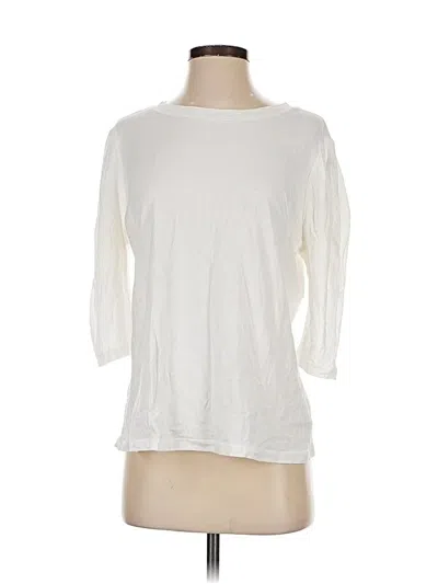 Pre-owned Something Navy 3/4 Sleeve Top White Crew Neck Tops
