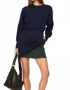 Something Navy Bi-color Sweater Mini Dress In Navy In Blue