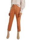 Something Navy Button Fly Denim Jeans In Rust Brown In Orange