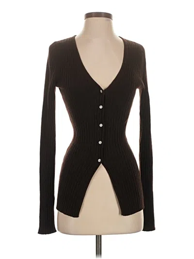 Pre-owned Something Navy Cardigan Sweater In Black