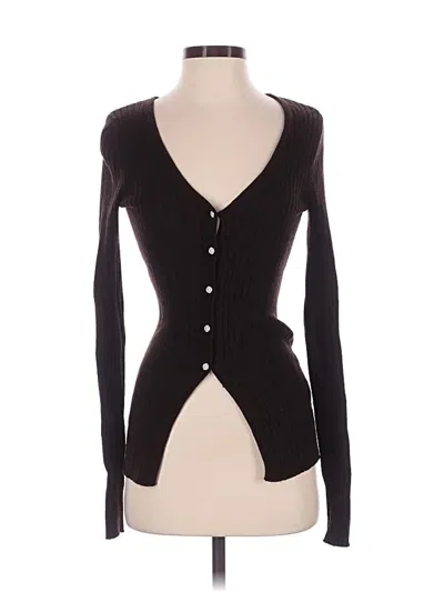 Pre-owned Something Navy Cardigan Sweater In Black