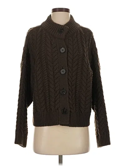 Pre-owned Something Navy Cardigan Sweater In Brown