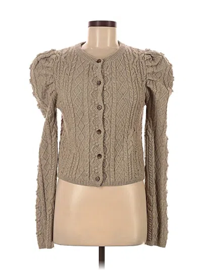 Pre-owned Something Navy Cardigan Sweater In Brown