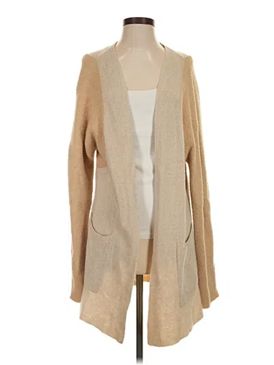 Pre-owned Something Navy Cardigan Sweater In Tan