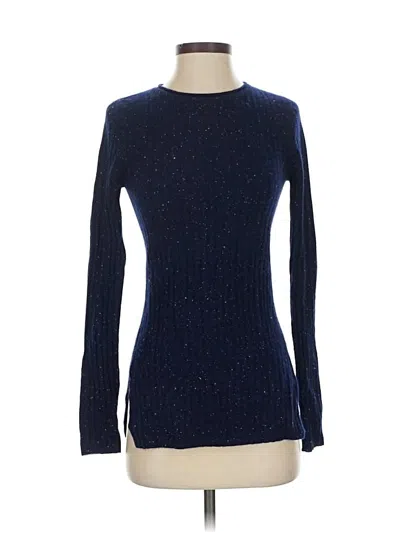 Pre-owned Something Navy Cashmere Pullover Sweater In Blue