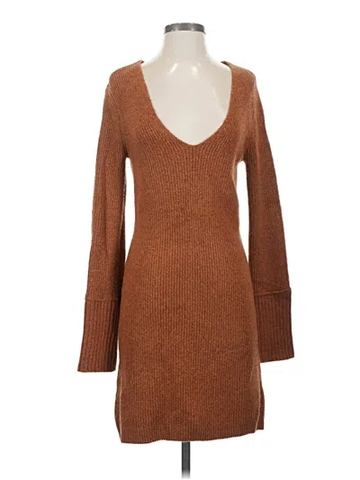 Pre-owned Something Navy Casual Dress In Brown