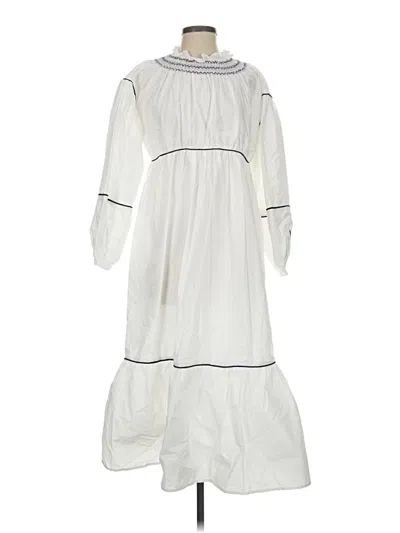 Pre-owned Something Navy Casual Dress In White