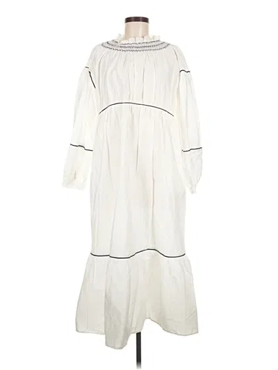 Pre-owned Something Navy Casual Dress In White