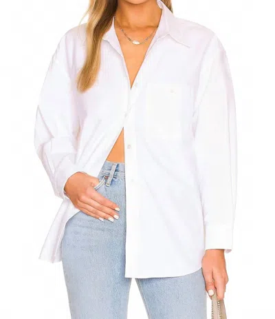 Something Navy Classic Button Up Shirt In White
