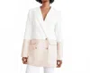 Something Navy Danielle Color Block Blazer In White In White