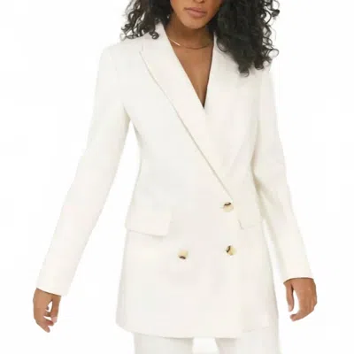 Something Navy Danielle Double Breasted Blazer In Ivory In White
