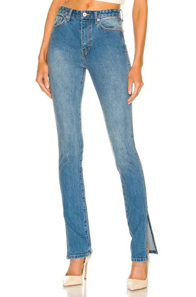Something Navy Denim Slit Pant In Light Blue