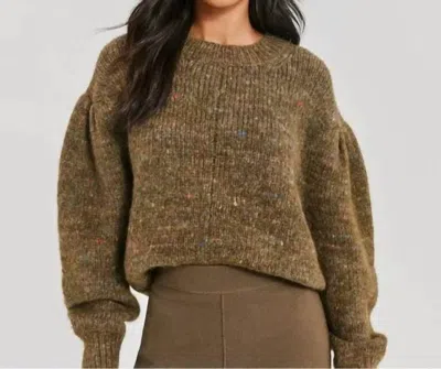 Something Navy Donegal Crew Neck Sweater In Army In Green