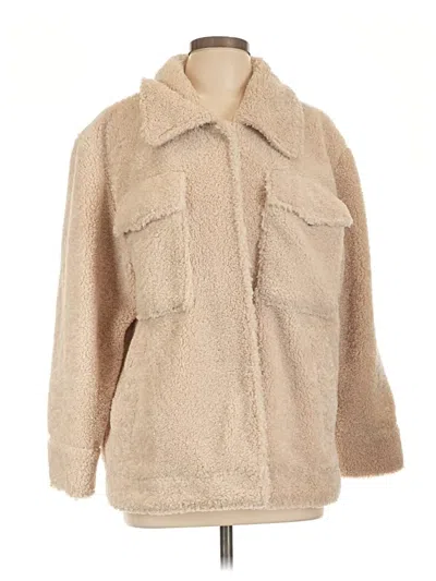 Pre-owned Something Navy Faux Fur Jacket In Tan