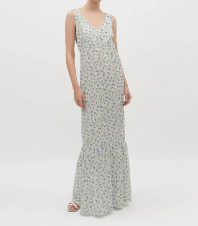 Something Navy Floral Tiered Maxi Dress In Cream Multi In Beige