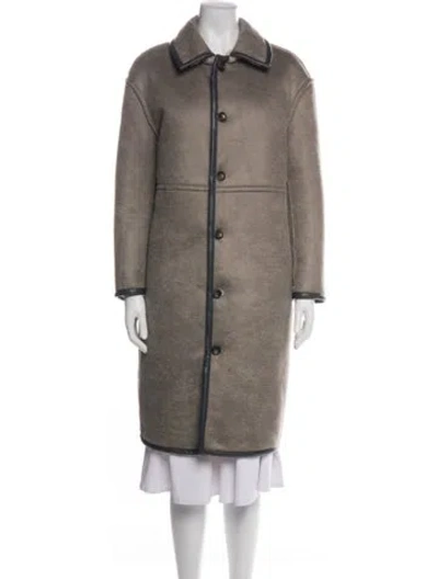Pre-owned Something Navy Fur Coat In Neutrals