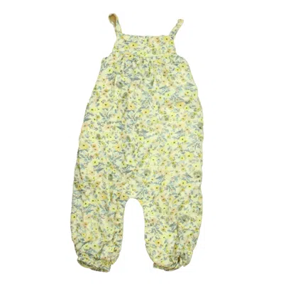 Something Navy Kids'  Girls Yellow Blue Floral Romper In Green
