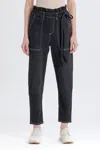 Something Navy Harlow Paperbag Pants In Black