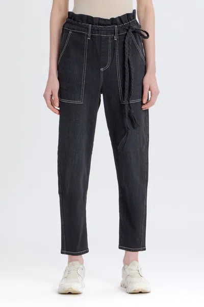 Something Navy Harlow Paperbag Pants In Black
