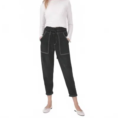 Something Navy Harlow Paperbag Pants In Black