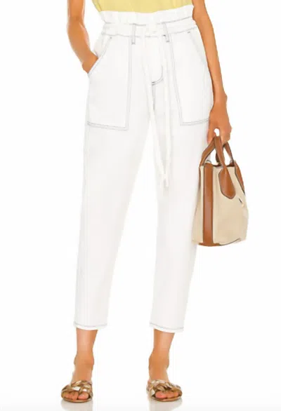 Something Navy Harlow Paperbag Pants In White In Animal Print