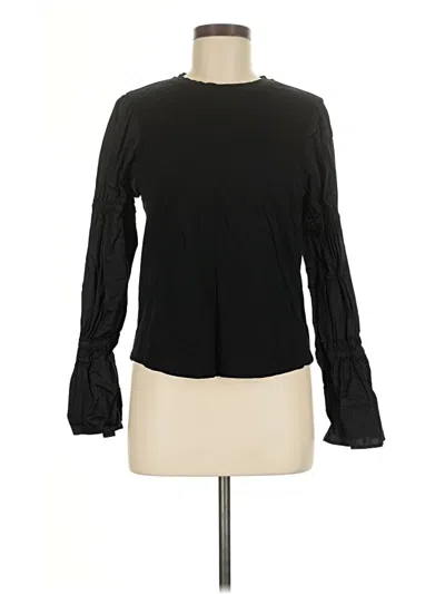 Pre-owned Something Navy Long Sleeve Blouse In Black