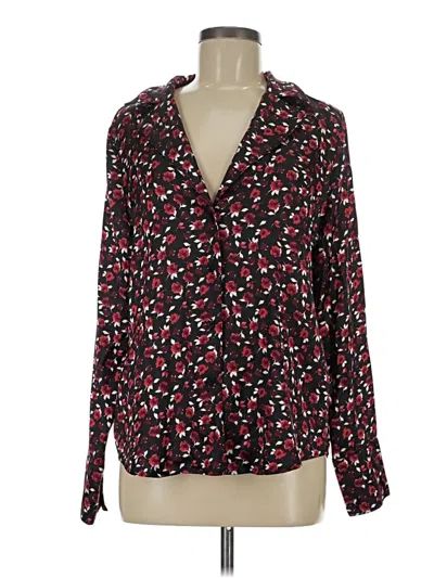 Pre-owned Something Navy Long Sleeve Blouse In Black