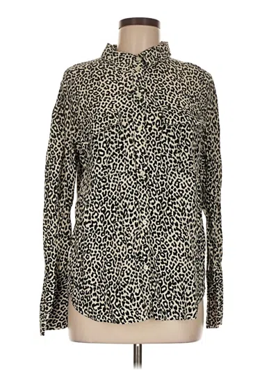 Pre-owned Something Navy Long Sleeve Blouse In Black