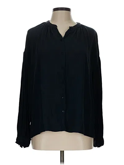 Pre-owned Something Navy Long Sleeve Blouse In Black