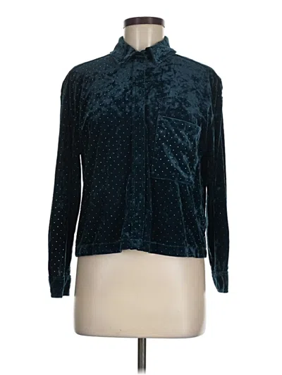 Pre-owned Something Navy Long Sleeve Blouse In Blue