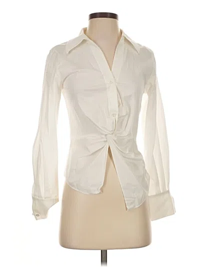 Pre-owned Something Navy Long Sleeve Blouse In Ivory