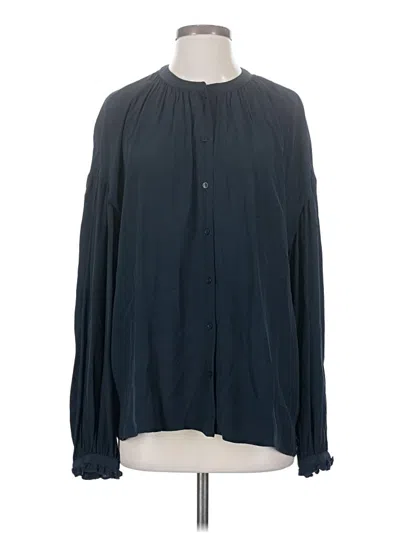Pre-owned Something Navy Long Sleeve Button Down Shirt In Blue