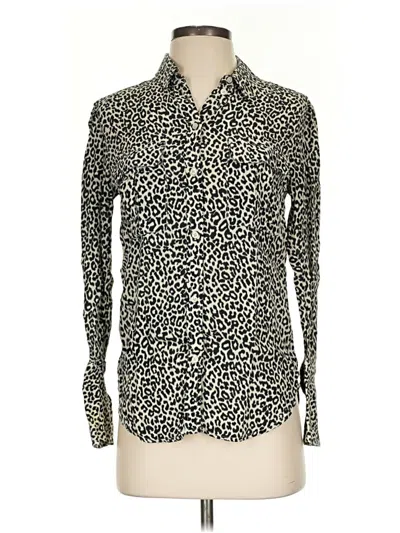 Pre-owned Something Navy Long Sleeve Button Down Shirt In Ivory