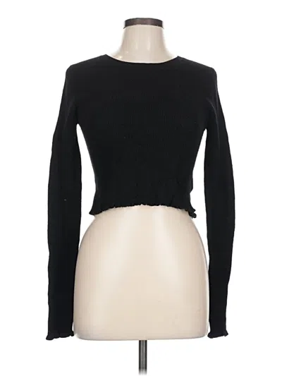 Pre-owned Something Navy Long Sleeve Top Black Boatneck Tops