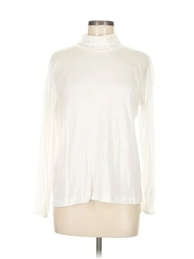 Pre-owned Something Navy Long Sleeve Turtleneck In White